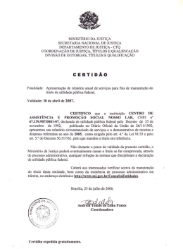 Ministério da Justiça - Centro de Assistência e Promoção Social
