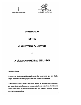 PROTOCOLO ENTRE o MINIST&Eacute;RIO DA JusTI&Ccedil;a
