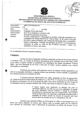 MINISTÉRIO DA JUSTIÇA sEcRETAnrA nE DIREITO ECONÔMICO
