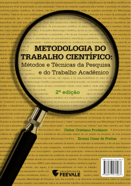 "Metodologia do trabalho científico: métodos e técnicas