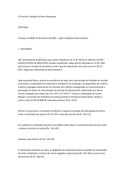 5&ordf; Vara do Trabalho de Novo Hamburgo SENTEN&Ccedil;A Processo n&ordm;