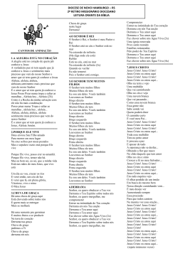 DIOCESE DE NOVO HAMBURGO &ndash; RS 2&ordm; RETIRO MISSION&Aacute;RIO