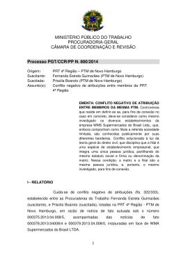 Processo PGT/CCR/nº 800/2014 - Ministério Público do Trabalho