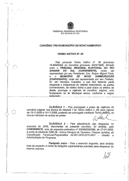 I CONV&Ecirc;NIO TRE-RS/MUNIC&Iacute;PIO DE NOVO HAMBURGO