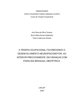 A TERAPIA OCUPACIONAL FAVORECENDO O