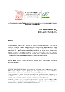 an&aacute;lise sobre a inser&ccedil;&atilde;o do assistente social no - cress-mg