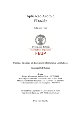 Aplica&ccedil;&atilde;o Android 8Trackly - Faculdade de Engenharia da