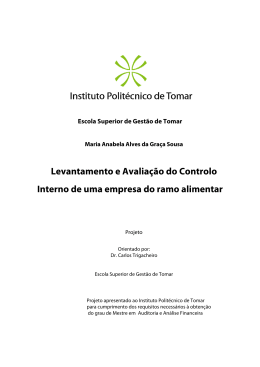 Levantamento e avalia&ccedil;&atilde;o do controlo interno de uma empresa do