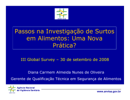 Vigil&acirc;ncia sanit&aacute;ria - Inocuidade de Alimentos