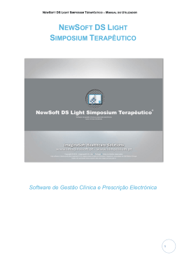 NewSoft DS Light Simposium Terapêutico – Manual do Utilizador