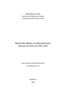 Manual de ades&atilde;o ao tratamento para pessoas vivendo com HIV e