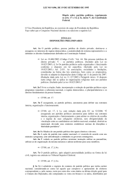 Lei n&ordm; 9.096, de 19 de setembro de 1995