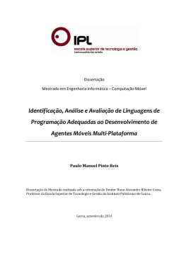 Identifica&ccedil;&atilde;o, An&aacute;lise e Avalia&ccedil;&atilde;o de Linguagens de - IC