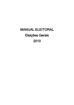 MANUAL ELEITORAL Eleições Gerais 2010 - Ministério Público