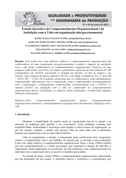 Estudo descritivo do Comprometimento Organizacional e - AS-PTA