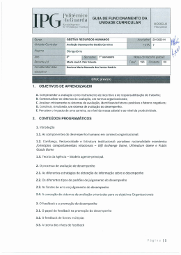 Avalia&ccedil;&atilde;o do Desempenho e Gest&atilde;o de Carreiras