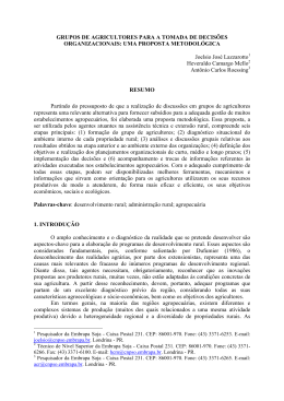 GRUPOS DE AGRICULTORES PARA A TOMADA DE