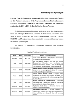 Produto para Aplica&ccedil;&atilde;o - PUC-SP