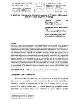 o material dourado na compreens&atilde;o das opera&ccedil;&otilde;es b&aacute;sicas no