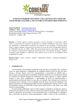 ensino superior noturno: uma leitura do curso de