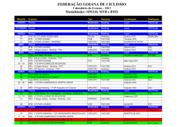 Calendario 2013 - Federação Goiana de Ciclismo