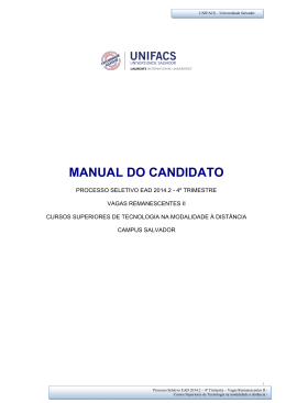 Manual do candidato - Graduação Profissional