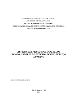 altera&ccedil;&otilde;es psicofisiol&oacute;gicas dos trabalhadores de enfermagem no