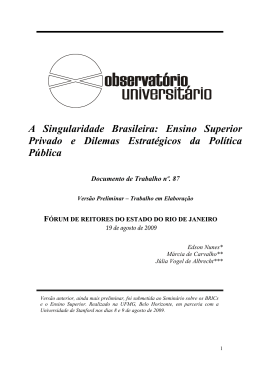 87. A Singularidade Brasileira: Ensino Superior Privado e Dilemas