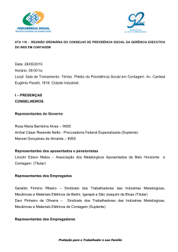 Ata da 116&ordf; Reuni&atilde;o do CPS de Contagem