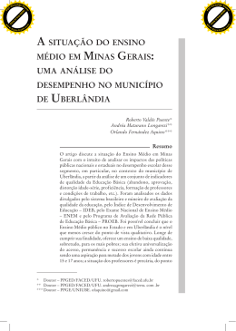 a situa&ccedil;&atilde;o do Ensino m&eacute;dio Em minas GErais