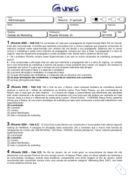 1 Administra&ccedil;&atilde;o Noturno - 5&ordm; per&iacute;odo Gest&atilde;o de Marketing Ricardo