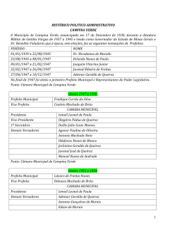 Relat&oacute;rio Pol&iacute;tico Administrativo do Munic&iacute;pio de