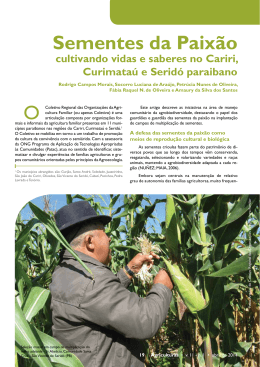 Sementes da Paix&atilde;o cultivando vidas e saberes no Cariri - AS-PTA