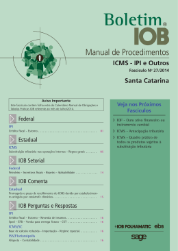 IOB - ICMS/IPI - Santa Catarina - n&ordm; 27/2014