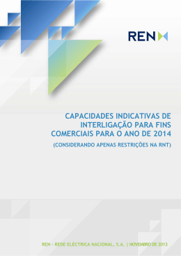 capacidades indicativas de interliga&ccedil;&atilde;o para fins - Mercados