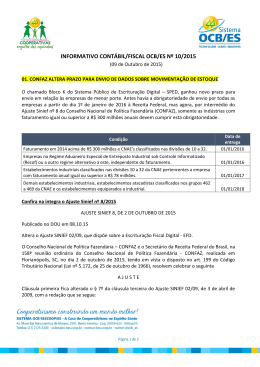 INFORMATIVO CONTÁBIL/FISCAL OCB/ES Nº 10/2015