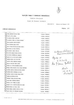 ELEIÇÃO PARA O CONSELHO PEDAGÓGICO Caderno Eleitoral