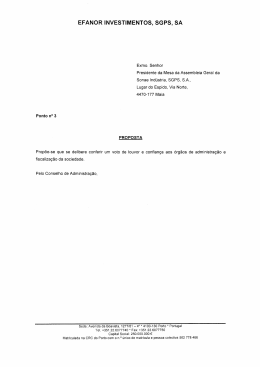 EFANOR INVESTIMENTOS, SGPS, SA