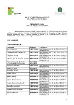 Edital n&ordm; 65 &ndash; Resultado das Vagas para Transfer&ecirc;ncia