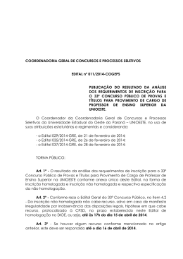 11. Edital nº 011-2014-COGEPS Homologação ou não