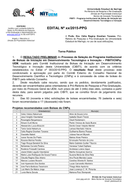 Edital do resultado preliminar