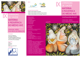 JORNADAS DE SA&Uacute;DE MATERNA E PEDI&Aacute;TRICA DO M&Eacute;DIO AVE