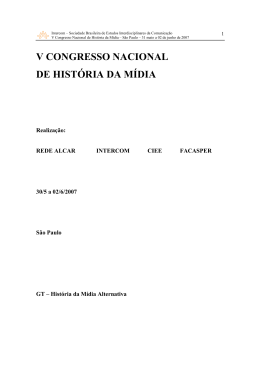 V CONGRESSO NACIONAL DE HISTÓRIA DA MÍDIA