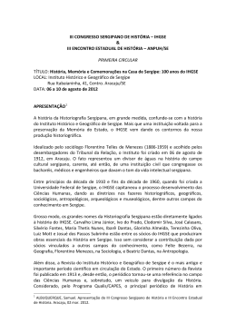 III CONGRESSO SERGIPANO DE HISTÓRIA – IHGSE & III