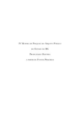 IV Mostra de Pesquisa - apers - Governo do Estado do Rio Grande