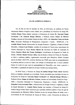 Ata de Audiência Pública - Município de Timon/MA