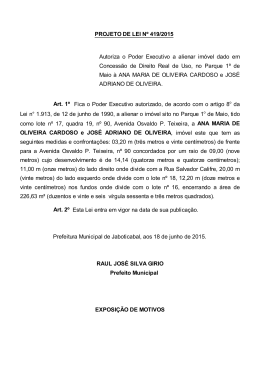 PROJETO DE LEI Nº 419/2015 Autoriza o Poder Executivo a