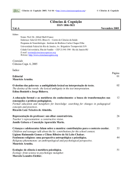 Ci&ecirc;ncias & Cogni&ccedil;&atilde;o