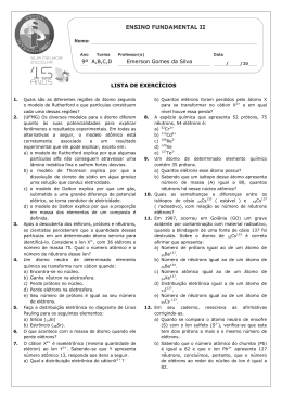 9&ordm; A,B,C,D Emerson Gomes da Silva LISTA DE EXERC&Iacute;CIOS