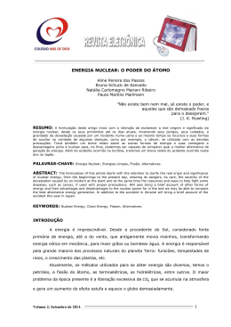 Energia Nuclear: O poder do &Aacute;tomo